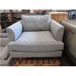 New Grey Fabric Arm Chair with Wood Legs -34" wide