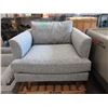 Image 1 : New Grey Fabric Arm Chair with Wood Legs -34" wide