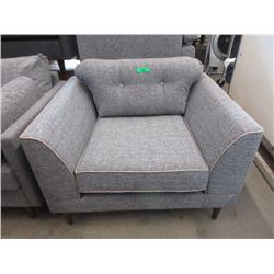 New Grey Fabric Arm Chair w/ Contrasting Piping