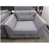 Image 1 : New Grey Fabric Arm Chair w/ Contrasting Piping