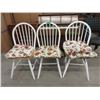 Image 1 : 3 Wood Kitchen Chairs with Seat Cushions
