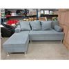 Image 1 : New SofaLab Blue Microfiber Condo Size Sofa Bed