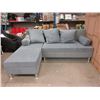 Image 1 : New SofaLab Blue Microfiber Condo Size Sofa Bed