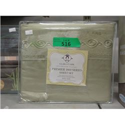 New King 4 Piece Polyester Sheet Set - Sage