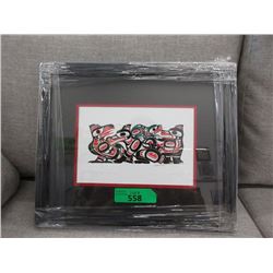Richard Shorty Framed Print - Crow, Frog, Wolf
