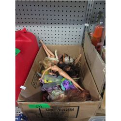 Box of Assorted Barbie Dolls & Clothing