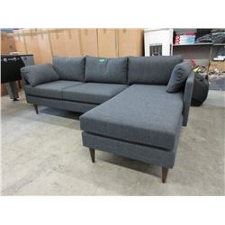 New Grey Fabric Upholstered Sofa with Chaise