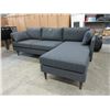 Image 1 : New Grey Fabric Upholstered Sofa with Chaise