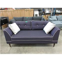 New Plum Fabric Love Seat w/ Contrasting Piping