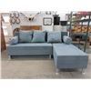 Image 1 : New SofaLab Blue Microfiber Condo Size Sofa Bed