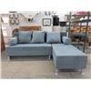 Image 1 : New SofaLab Blue Microfiber Condo Size Sofa Bed