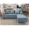 Image 1 : New SofaLab Blue Microfiber Condo Size Sofa Bed