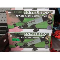 2 New F36050 Telescopes with Table Top Tripods