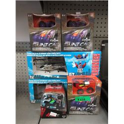 6 R/C Toys - 4 Stunt Cars & 2 Helicopters