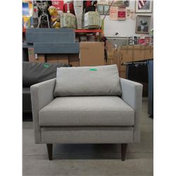 New Grey/ Beige Fabric Upholstered Arm Chair