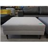 Image 1 : New Grey/Beige Fabric Upholstered Ottoman