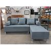Image 1 : New SofaLab Blue Microfiber Condo Size Sofa Bed