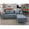 Image 1 : New SofaLab Blue Microfiber Condo Size Sofa Bed