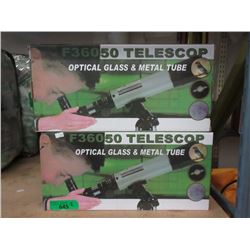 2 New F36050 Telescopes with Table Top Tripods