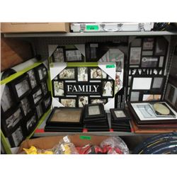 Shelf Lot of Assorted New and Used Picture Frames