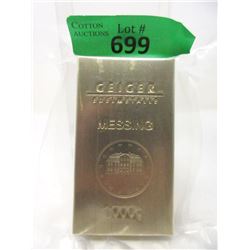 1000 Gram .999 Fine Brass German Mint Bar