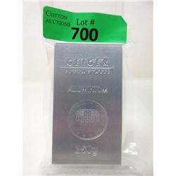 250 Gram .999 Aluminum Geiger Edelmetalle Bar
