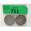 Image 1 : Two 1953 Canadian Silver Dollar Coins - .800
