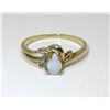 Image 1 : Estate - 10 KT Yellow Gold Diamond & Opal Ring