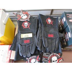 12 Pairs of Black Quality Leather Welding Gloves