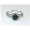 Image 1 : Diamond & Emerald Sterling Silver Ring