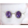 Image 1 : New Sterling Silver Amethyst & Diamond Earrings