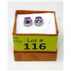 Image 2 : New Sterling Silver Amethyst & Diamond Earrings