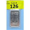 Image 1 : 1 Oz. Johnson Matthey .999 Fine Silver Bar