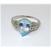 Image 1 : Blue Topaz & Diamond Sterling Silver Ring
