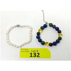 Gemstone Bracelet & Freshwater Pearl Bracelet