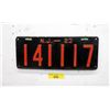 Image 1 : Rare USA 1923 New Jersey License Plate - 1 Plate