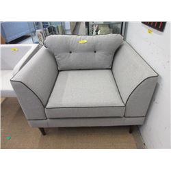 New Grey Fabric Arm Chair w/ Contrasting Piping