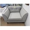 Image 1 : New Grey Fabric Arm Chair w/ Contrasting Piping