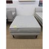 Image 1 : New Grey Fabric Ottoman w/ Contrasting Piping