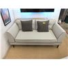 Image 1 : New Grey Fabric Love Seat w/ Contrasting Piping