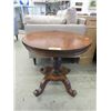 Image 1 : Vintage Round Wood End Table - Crack in Top