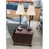 Image 1 : End Table with Storage and Pair of 30" Tall Lamps