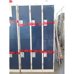 6 Door Bank of Metal Lockers 18  x 38  x 72  Tall