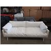 Image 1 : New White Italian Leather Sofa - 74" Wide