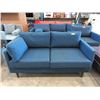 Image 1 : New 5 Foot Wide Blue Fabric Upholstered Loveseat