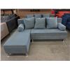 Image 1 : New SofaLab Blue Microfiber Condo Size Sofa Bed