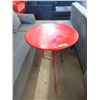 Image 1 : Red Metal Side Table - 26" Tall x 20" Diameter