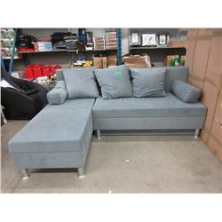 New SofaLab Blue Microfiber Condo Size Sofa Bed