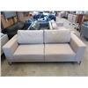 Image 1 : New 7 Foot Long Beige Fabric Upholstered Sofa
