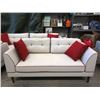 Image 1 : New Ivory Fabric Love Seat w/ Contrasting Piping